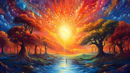 Fototapeta premium the glare of the sun