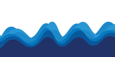 Blue river ocean wave layer vector background. modern vector