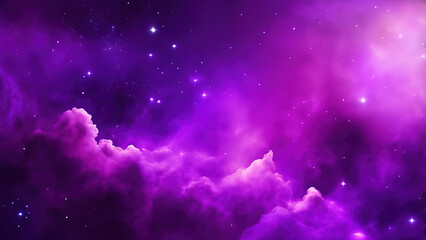 Naklejka premium Purple background with nebula space and star 