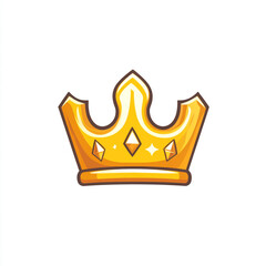 Simple game icon illustration of crown isolated on a white background. 