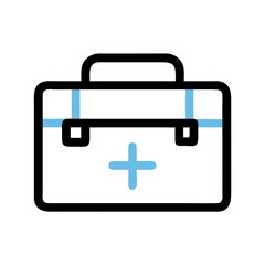 Doctor's Bag Icon in Black and Blue Representing Healthcare