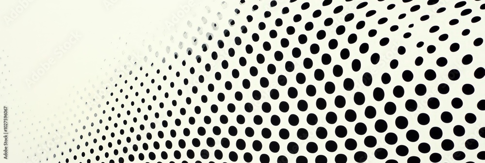 Poster a series of black dots arranged in a gradient pattern on a light background creates an eye-catching 