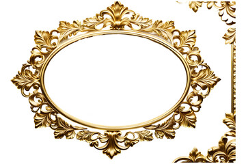 Luxury gold border frame transparent background