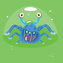 Monster. Happy halloween spider vector illustration flat cartoon design