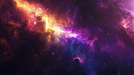 Fototapeta premium Cosmic Inferno: A Celestial Dance of Fiery Brilliance