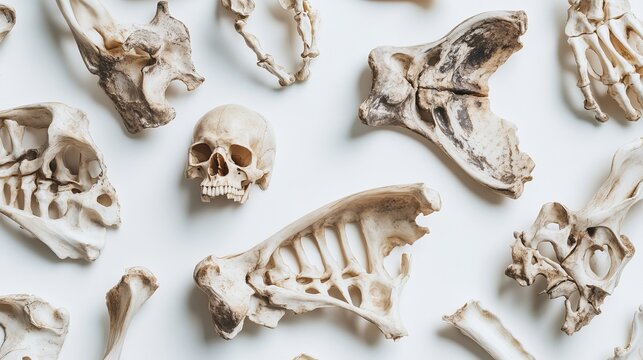 image of the bones. on a white background. cut off