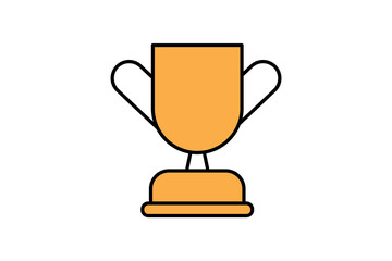trophy cup for winning vector icon 