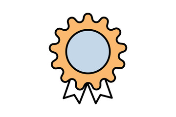 award medal badge with ribbon icon