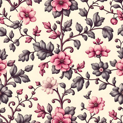 seamless pattern with flowers	
