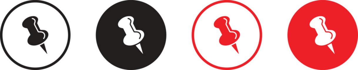 push pin icon or logo isolated sign symbol vector illustration - high quality black style vector icons