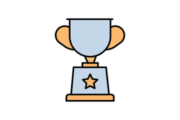 trophy cup for winning vector icon 