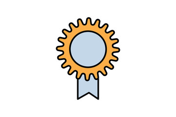 award medal badge with ribbon icon