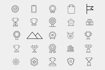 collection of business and achievement icons for infographics and presentations