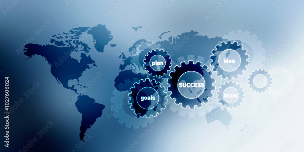 Poster 2d illustration digital abstract business networking background