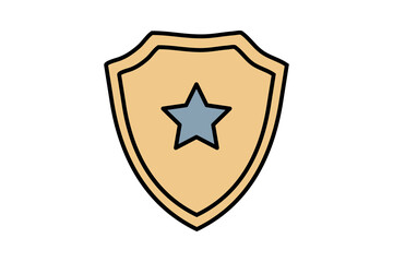 shield with star symbolizing security or excellence in protection icon