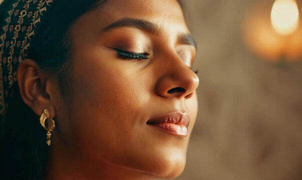 Moroccan Woman Meditating in Peaceful Serenity