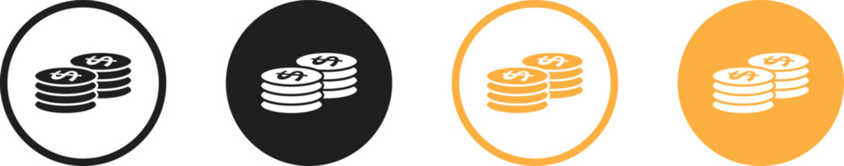 Dollar money coin icon. Flat illustration of dollar money coin vector icon for web design