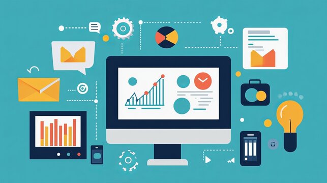 Marketing automation Marketing automation describes the use of software or online services (like HubSpot, MailChimp, and Act-on) to automate repetitive marketing tasks like emails, customer relationsh