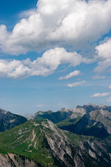 Arlberg area in Austria seen from a small plane