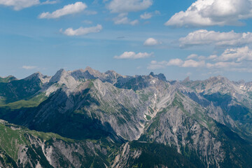 Arlberg area in Austria seen from a small plane