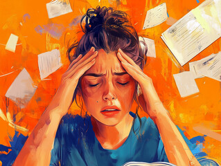 National Stress Awareness Day. Holiday illustration.