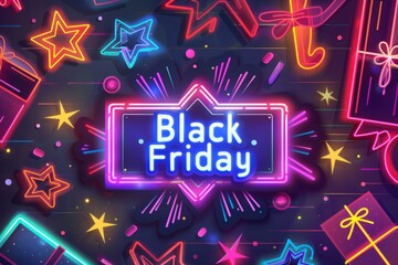 A neon sign that says Black Friday