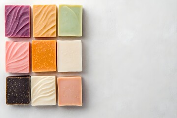 Fototapeta premium Elegantly Displayed Luxury Soap Bars in Captivating Commercial Poster