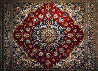 Obraz premium Persian rug with rich geometric patterns and floral accents