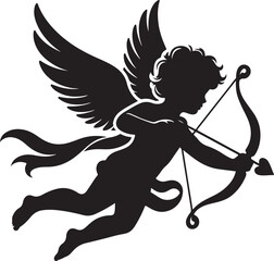 Fototapeta premium Cupid silhouette vector illustration 
