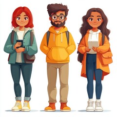 Naklejka premium Modern Flat Style Vector Character Illustration Pack