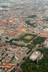 Obraz premium Hofgarten in Munich in Germany seen from a small plane