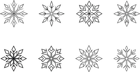 Obraz premium Eight Black and White Mandala Flower Designs