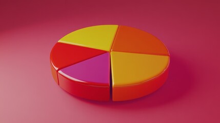 Obraz premium Colorful Pie Chart on Vibrant Background