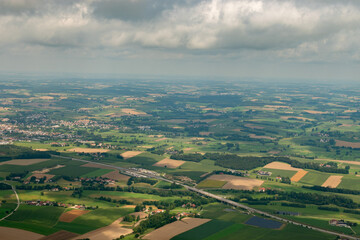 Bavarian landscape seen from a small plane