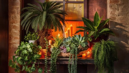 a collection of plants including a potted plant and a pot of plants.