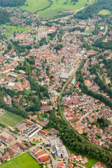 Miesbach in Germany seen from a small plane