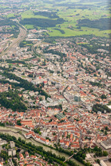 Obraz premium Kempten in Germany seen from a small plane