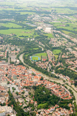 Kempten in Germany seen from a small plane