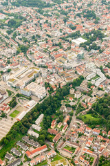 Kempten in Germany seen from a small plane