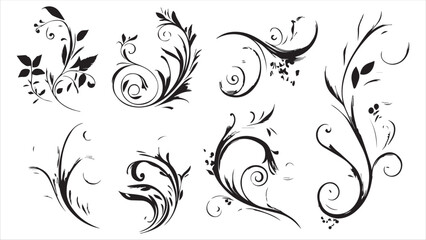 Floral Moon Simple Line Art Drawing SVG Design Template