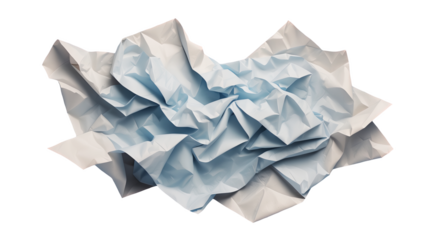 zgnieciony kawałek papieru, zgnieciona tekstura papieru, złożony, złożona geometria, zgnieciona gazeta jako tekstura, zagięcia, dynamiczne zagięcia, wyodrębnione z tła