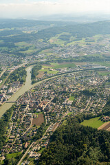 Niedergoesgen in Switzerland seen from a small plane