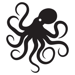 vector silhouette of a octopus sea animal icon sign symbol illustration