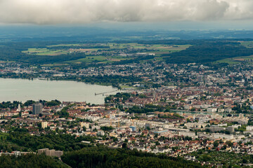 Konstanz in Germany seen from a small plane