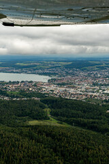 Konstanz in Germany seen from a small plane