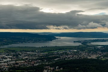 Konstanz in Germany seen from a small plane