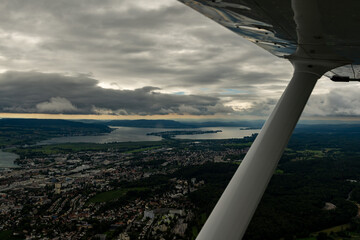 Konstanz in Germany seen from a small plane