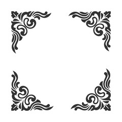 Black and white ornate handdrawn elements