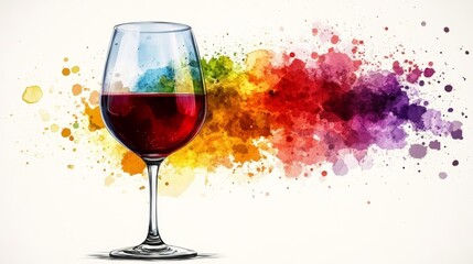 Red wine splash in glass elegant drink photography, wineglass with splash for celebration and luxury moments