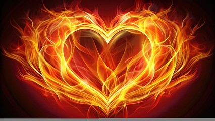 Fototapeta premium Isolated Burning Heart Icon - Cute Thin Line Design for Covers and Graphics